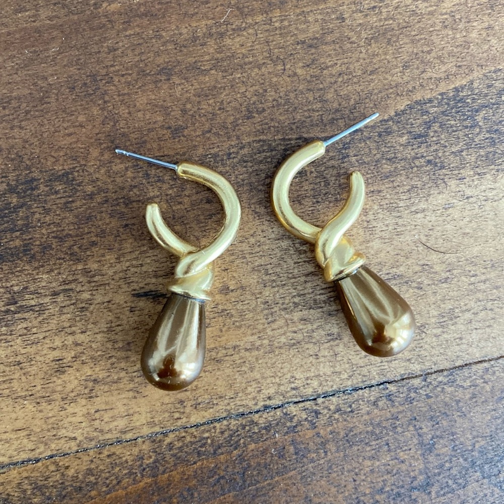 Carolee Gold & Bronze Drop Earrings